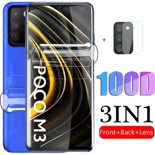 100D Hydrogel Soft Film For xiaomi mi poco m3 m 3 pocom3 pocophonem3 xiomi xaomi back screen protector camera lens glass