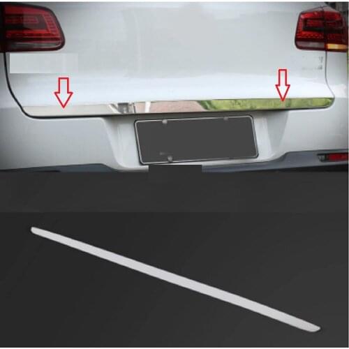 Chrome Rear Trunk Tailgate Door Cover Tail Gate Trim Molding Garnish Styling Fit For Vw Tiguan 2010- 2010 2014 2015 2016 2017