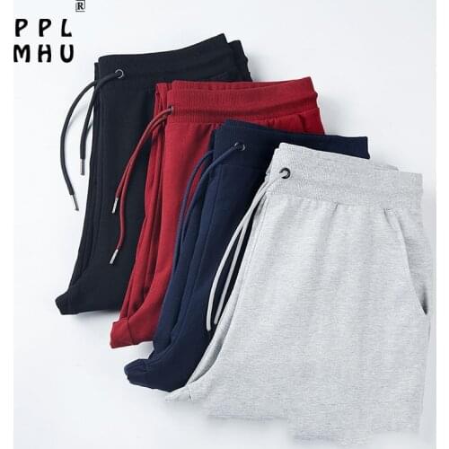 Classic Solid 95% Cotton Sweatpants Man And Women Plus Size M-5XL Sport Running Jogging Pants Elastic Waist Beam Feet pants