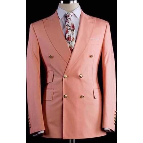 Costume Blush Pink Groom Tuxedos Groomsmen Slim Suits Fit Best Man Suit Wedding Mens Suits Bridegroom Groom Wear Jacket Only