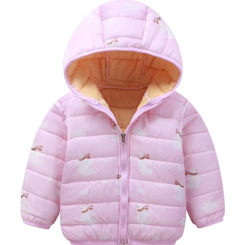 Fashion Winter Boys Jacket Childrens Coat Winter Girl Pattern Cartoon Bear Warm Baby Hooded Cotton Jacket Girls Winter Coat