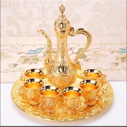 Fashion gold/silver decorative wine set whiskey decanter drink dispenser for alcoh.. wine gifts for home decoration JJ115