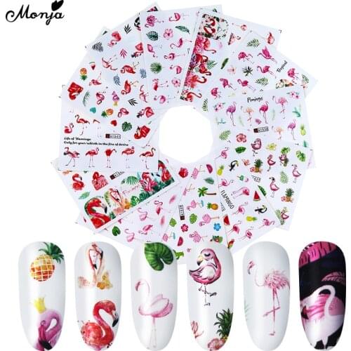 Monja Nail Art 12 Styles/Sheet Watermark Sticker Animal Flower Butterfly Pattern Water Transfer Decal Manicure Decoration