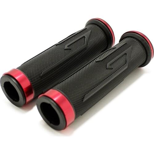 Motorcycle Alu Rubber GEL Hand Grips 7/8" Handlebar Sports Bikes Open End Red For Honda Kawasaki Yamaha KTM Suzuki Ducati Aprili