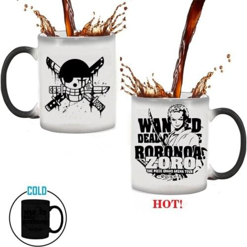 New 350mL One Piece Coffee Mugs 11 Styles Color Changing Tea Cup Luffy Zoro Anime Cartoon Novelty For Gift Birthday DropShipping