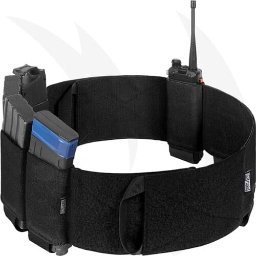 OneTigris Elastic Mag Holder Cummerbund Tactical Vest Compatible Quad Magazine Pouch Waist Support For 8 AR Mags/Radio