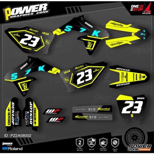PowerZone Custom Team Graphics Decals Stickers Kit For SUZUKI Decal 2008-2017 RMZ 450 002