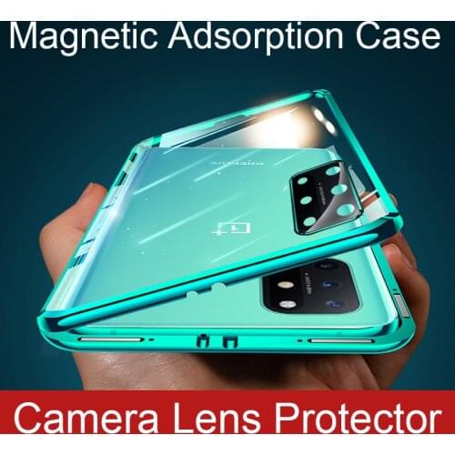360 Full Magnetic Case For Oneplus 8T Coque Camera Lens Protector Glass Cover Aluminum Metal Bumper For Oneplus 8 Pro Phone Case