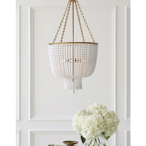 Simple modern chandelier living room dining room bedroom villa model room creative light luxury crystal bead lamp