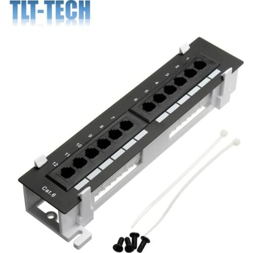 Network Tool Kit 12 Port CAT6 Patch Panel RJ45 Networking Wall Mount Rack with Surface Wall Mount Bracket