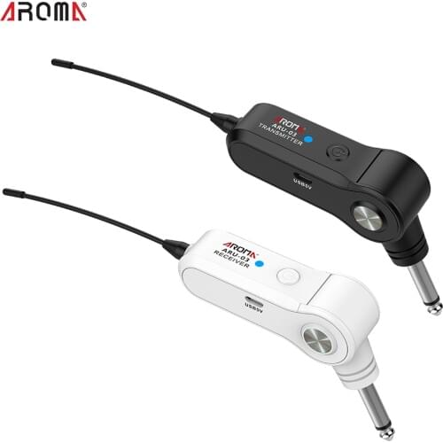 AROMA ARU-03 UHF Wireless Audio Transmission System Transmitter Guitar Receiver Set Electric Guitar Transmitter Built-in Battery