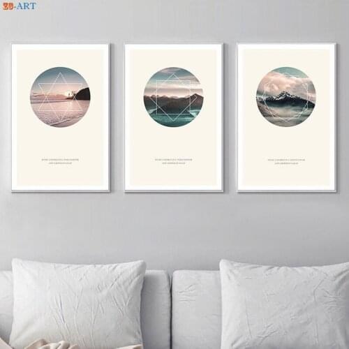 Modern Minimalist Canvas Painting Aesthetic Landscape Picture Posters and Prints Geometric Wall Art Decorative Paintings