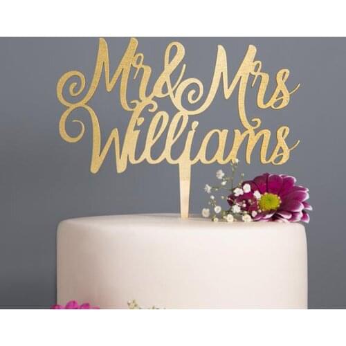 Personalized Couples Wedding Cake Topper,Custom name Cake Topper for Wedding Engagement ,Mr and Mrs cake topper Decor Supplies