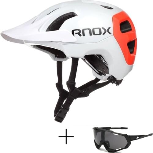 RNOX Bicycle Helmet Red Road Mountain Cycling Helmets band Sun Visor Men Women Lightweight Breathable In-mold Bicycle Safety Cap