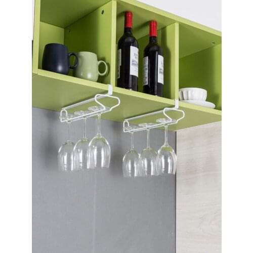 Wine Glass Holder Household Upside-down Goblet Holder Punch-free Goblet Stemware Storage Organizer Rack Bar Hanger Shelf
