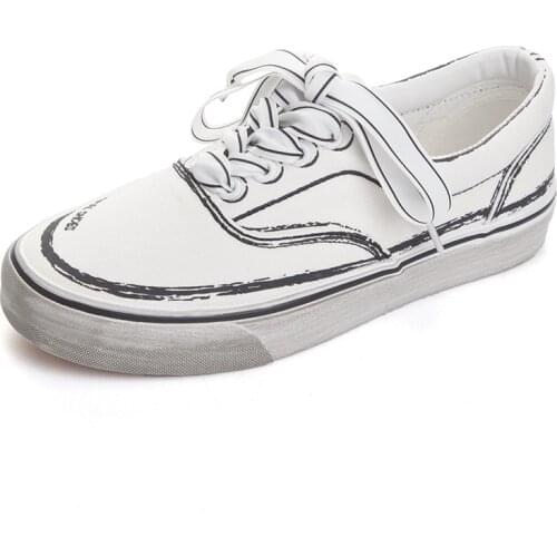 Retro Vintage Women Platform Sneakers Low Top Lace Up Female Casual Shoes Spring and Autumn Casual Shoes Vulcanize Shoes