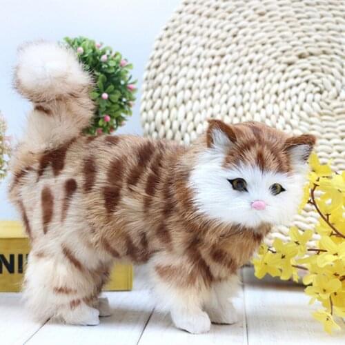 1pcs simulation cat animal model kitten leather hair crafts soft decorations home decoration crafts gifts