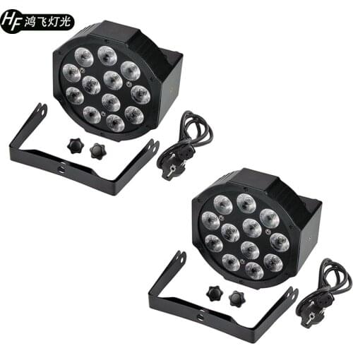 2 PCS 12x18w RGBWA UV 6in1 Led Par Light DMX Stage DJ KTV Bar Wall Washer Dyeing Effect Light