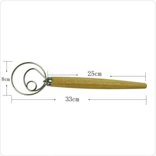 20pcs/lot Original Kitchen 13 Inch Stainless Steel Dough Whisk Large Danish Bread Whisk lin3584