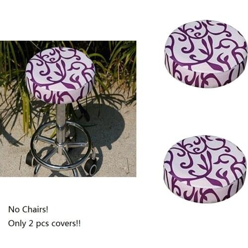2x 11"-14" Bar Stool Covers Round Chair Seat Cover Cushions Sleeve Slipcover
