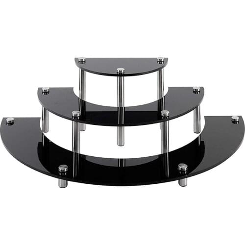 3 Tier Acrylic Transparent Display Stand Retail Step Riser Shelf Semicircle Shape For Amiibo Funko Figure Collections Dessert
