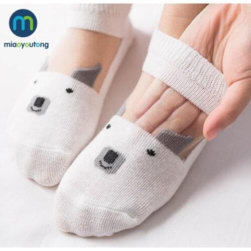 5Pairs/lot Cotton Cat Animal Cool Ice Silk Summer Baby Girl Socks Soft Mesh Kids Socks Baby Skarpetki Meia Infantil Miaoyoutong