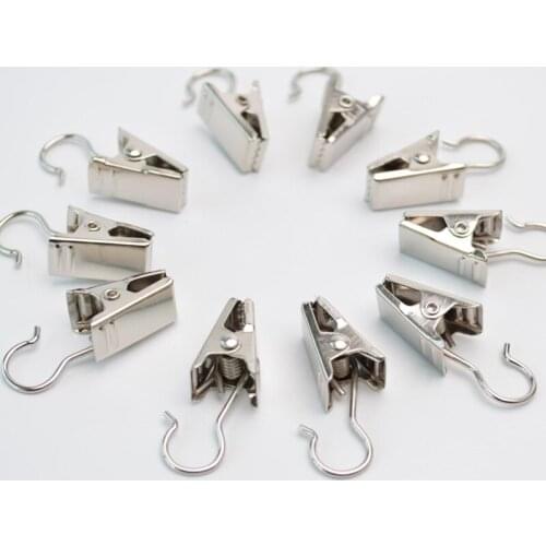 Curtain Accessories Sliver and Rod Hook Clips Clamps Drapery Clips Curtain Clips