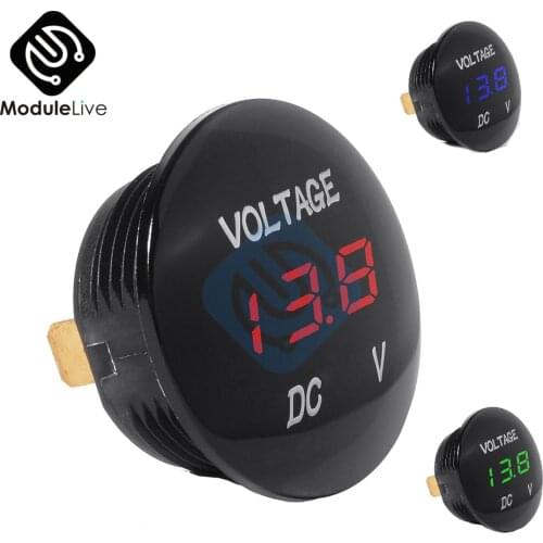 DC 5V-48V 12V 24V 36V Car Motorcycle DC5V-48V Digital LED Panel Volt Voltage Meter Tester Display Voltmeter Waterproof Tools