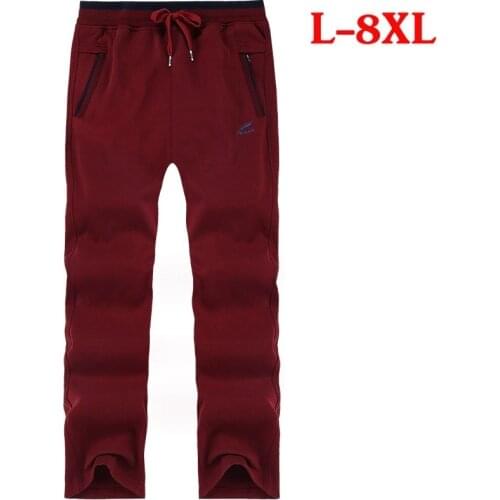 Big Tall Men Pants Cotton Sweat Pants Plus Size Big Sweatpant Casual Jogger Elastic Waist Band Trouser Male Fat Oversize 6XL 8XL