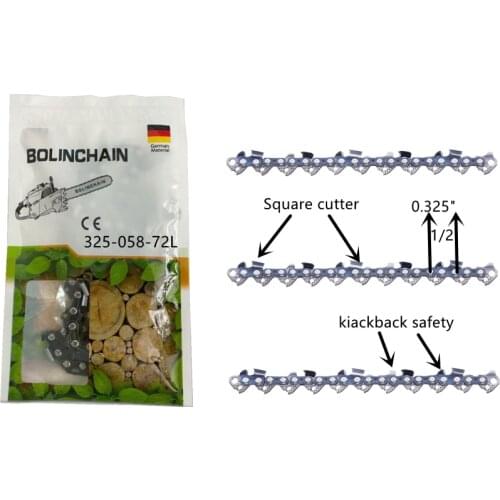 18" 0.325" 1.5mm 72DL chainsaw chain fit Husqvarna,Jonsered,Makita,Oleo-mac,Partner,Pioneer with bumper drive link