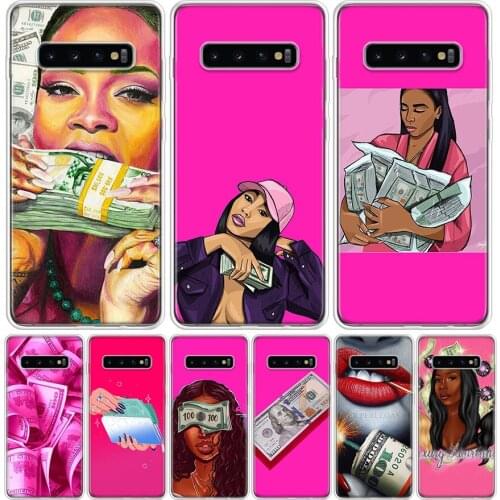 Make Money Black Head girl Phone Case for Samsung Galaxy S10 S20 Ultra Note 10 9 8 S9 S8 S7 J4 J6 J8 Plus Lite + Popular Cover C