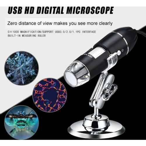 Adjustable 1600X/1000X/500X 8 LED Digital Microscope Handheld Digital USB Magnifier Electronic HD Magnification Endoscope
