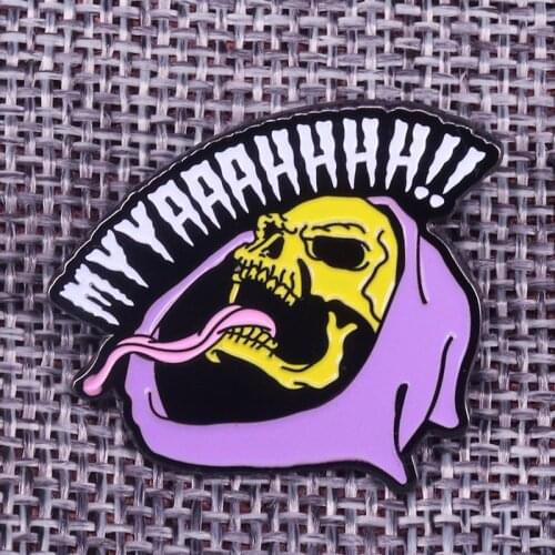 Skull enamel badge Gothic skeleton brooches monster horror art jewelry punk pin Halloween gift men women coat enamel pin