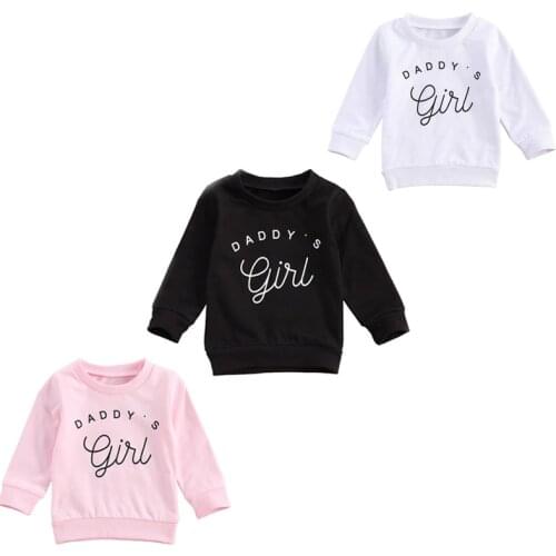 FOCUSNORM 0-3Y Autumn Baby Girls Sweatshirt Tops Letter Print Long Sleeve Pullover T Shirts Outfits 3 Colors