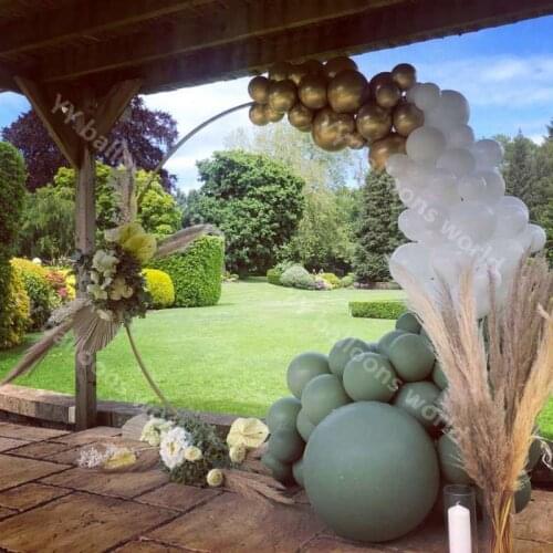 Globos DIY Macaron White Retro Green Balloon Garland Arch Kit Chrome Gold Ballon Wedding Birthday Party Decor Baby Shower