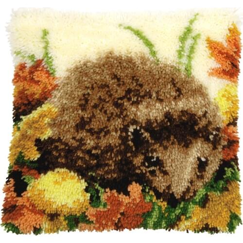 HOT Latch Hook Pillow Kits Animal New DIY Needlework Crocheting Rug Kits Handmade Embroidery Unfinished Pillowcase