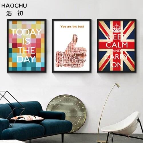 HAOCHU Inspiration Quote Canvas Print Painting Poster Wall Picture For Home Office Decoration LOVE Life Enterprise Culture Mural