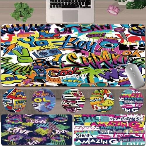 Gaming Mouse Pad Large 800x300 Computer Keyboard Mouse Mat Anti-slip Graffiti Art Pattern Print Series Office Desk Accessories
