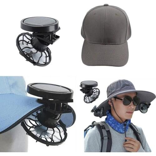 Clip-on Cap Mini Solar Fan & Baseball Cap for Indoor Outdoor Portable C