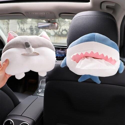 Car Tissue Box Pumping Creative Cute Car Hanging Sun Visor Armrest Box Car Tissue Bag Car Interior Ornaments