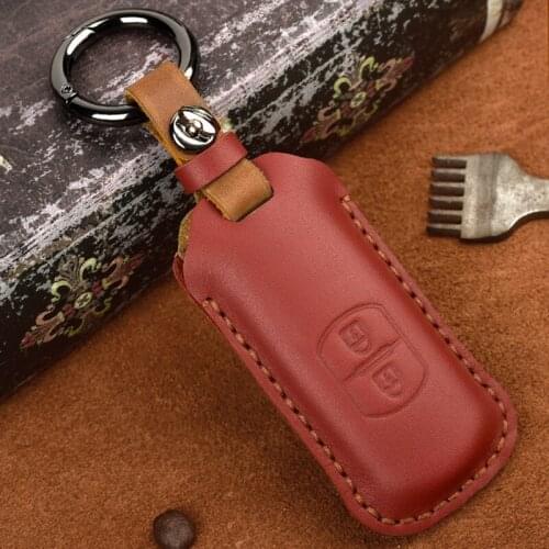Leather Car Key Case For Mazda 2 mazda 3 mazda 5 mazda 6 CX-3 CX-4 CX-5 CX-7 CX-9 Atenza Axela MX5 Key Cover for car