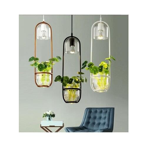 Nordic minimalist glass restaurant, bar, bed, balcony, corridor, home fashion plant clothing store Chandelier