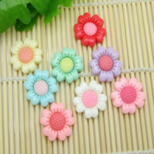 LF 30Pcs Mixed 19x19mm Flower Resin Decoration Crafts Flatback Cabochon Embellishments For Scrapbooking Cute Diy Accessories
