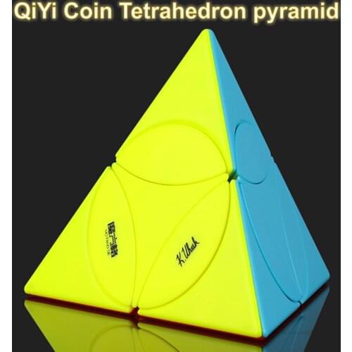 New QiYi Coin Tetrahedron Pyramid Speed Magic-Cube Professional 95mm Irregularly Puzzle Cubes Educational Toys For Children Gift