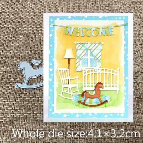 New Design Craft Metal Cutting Dies cut die Baby wooden horse toy Scrapbooking Album DIY Paper Card Craft Embossing Die Cuts