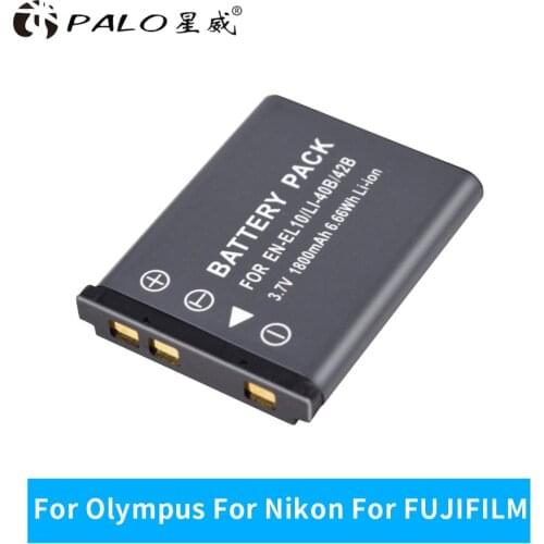 PALO 3.7V 1800mAh Li-40B Li40B Li 40B Li-42B EN-EL10 EN EL10 ENEL10 Digital Camera Battery for Nikon Olympus Fujifilm Kodak