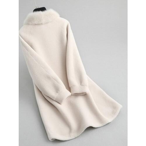 Real Fur Coat Female Mink Fur Collar 300% Wool Coats Winter Jacket Women Clothes 2020 Lamb Fur Korean Jackets MY3500