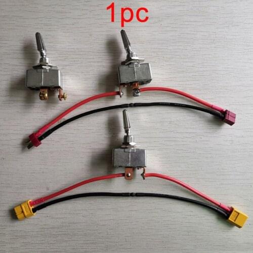 1pc 12V-24V 50A High Current Refit Switch with T-Plug XT60 Connector Metal On-Off Rocker Switches for RC Boat/Car Accessories