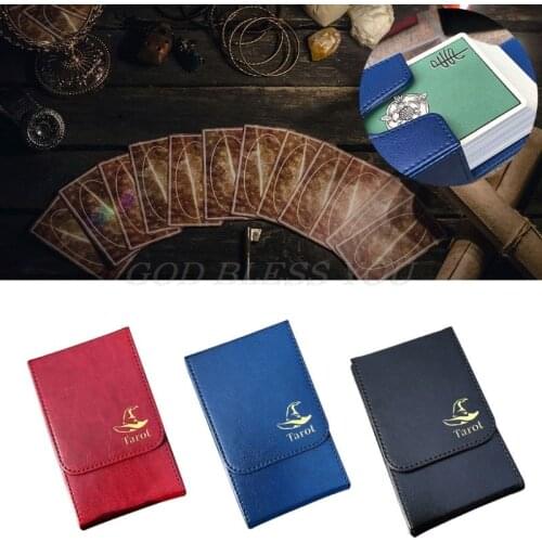 Portable Tarot Card Storage Box Double Leather Collection Board Game Poker Case Tarot Card Palmbox Drop Shipping