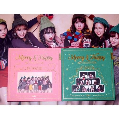 Signed TWICE autographed first following Christmas album MERRY & HAPPY CD+Photobook+signed posterr K-pop 122017